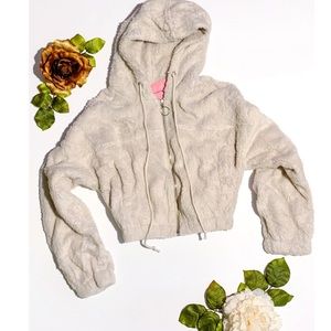 Cropped Teddy Jacket SM/MD/LG AVAILABLE